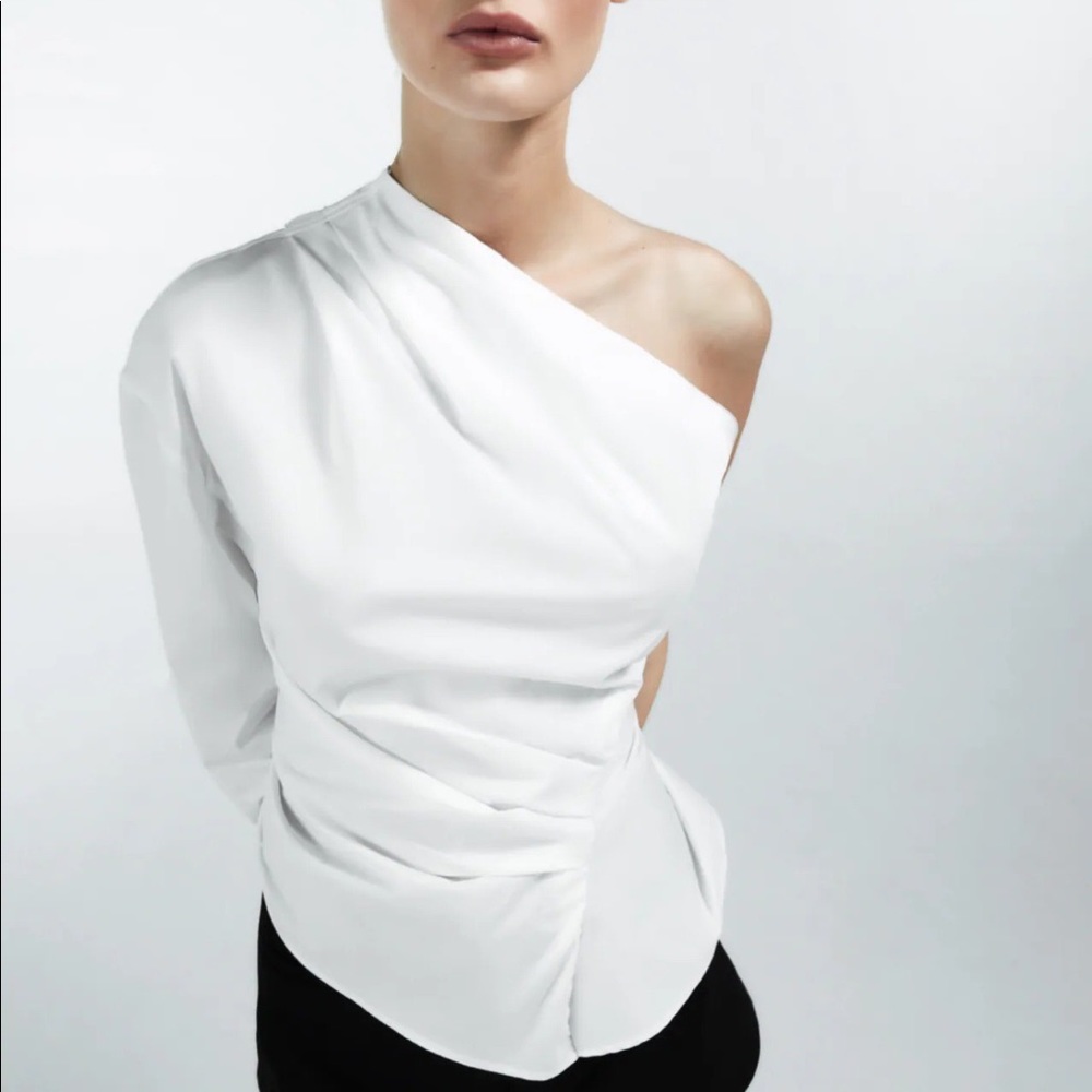ZARA ASYMMETRIC POPLIN SHIRT